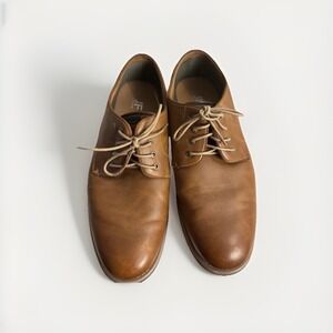 J.Ferrar Men's JF Kent Lace-Up Plain Toe Oxford Dress Shoes Brown, Size 9M